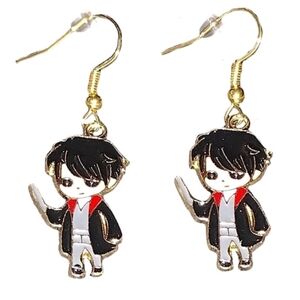 Harry Potter Waving Wand Wizard Wizarding World Gold Plated Dangle Drop Earrings